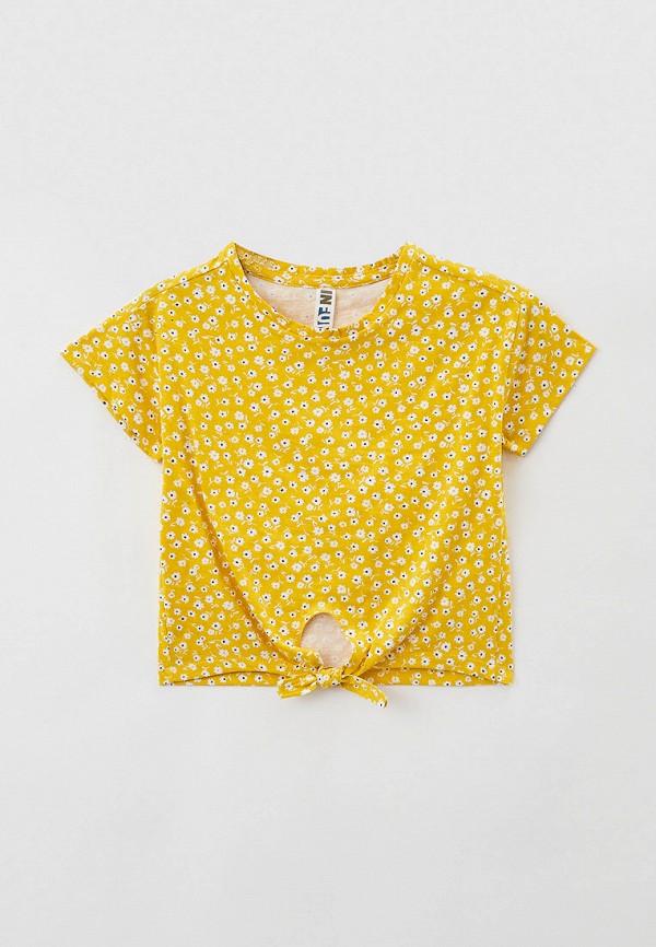 футболка с коротким рукавом infunt для девочки, желтая