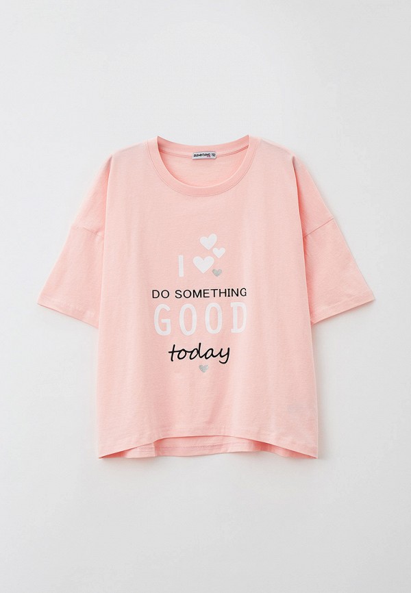 футболка с коротким рукавом elementarno для девочки, розовая