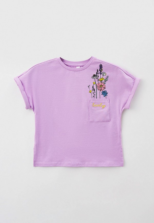футболка с коротким рукавом acoola для девочки, фиолетовая