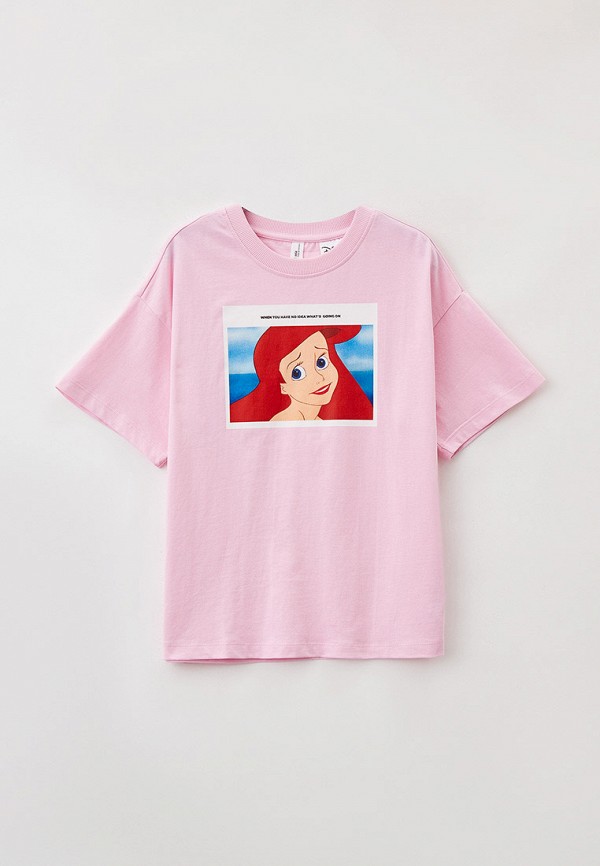 футболка с коротким рукавом sela для девочки, розовая
