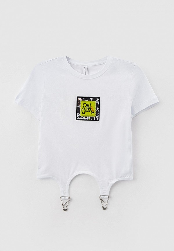 футболка с коротким рукавом locoloco all for junior для девочки, белая