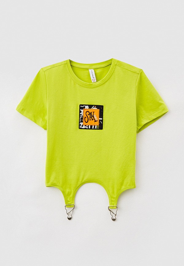 футболка с коротким рукавом locoloco all for junior для девочки, зеленая