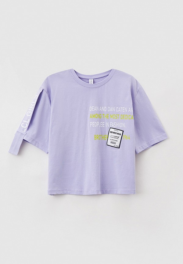 футболка с коротким рукавом locoloco all for junior для девочки, фиолетовая