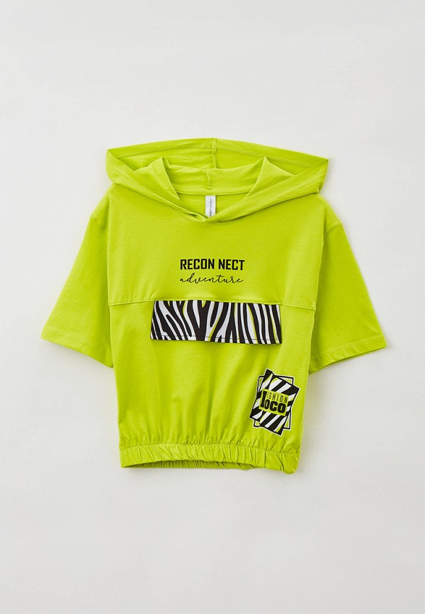 футболка с коротким рукавом locoloco all for junior для девочки, зеленая