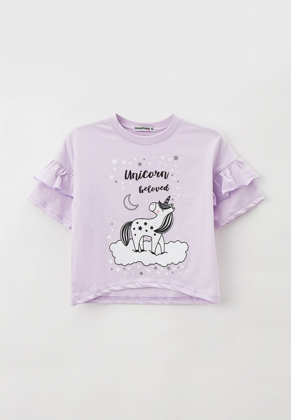футболка с коротким рукавом elementarno для девочки, фиолетовая