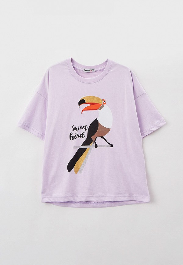 футболка с коротким рукавом elementarno для девочки, фиолетовая