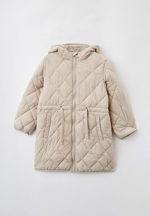 утепленные куртка sela для девочки, бежевая