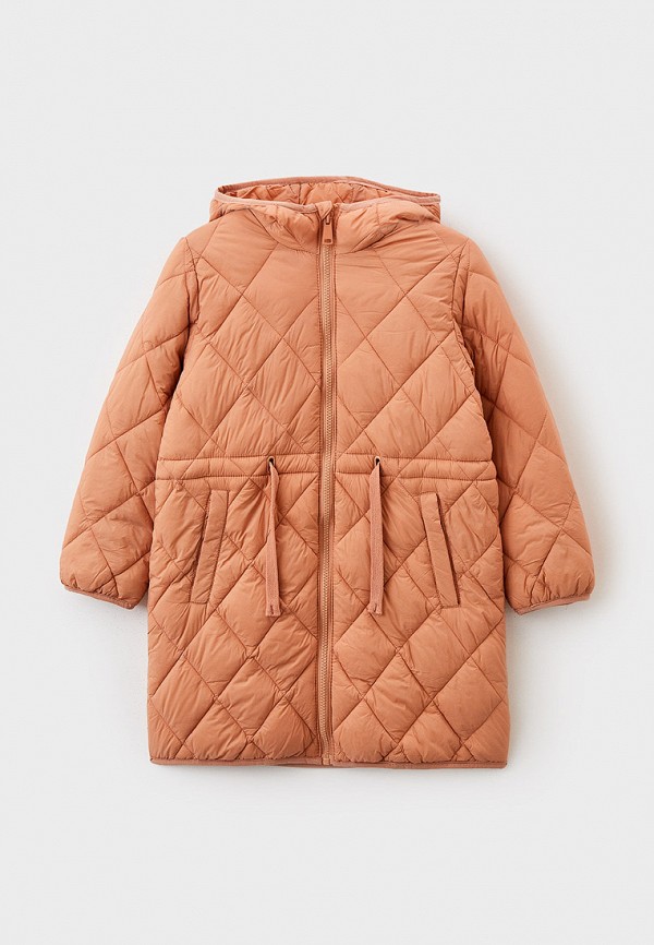 утепленные куртка sela для девочки, коричневая