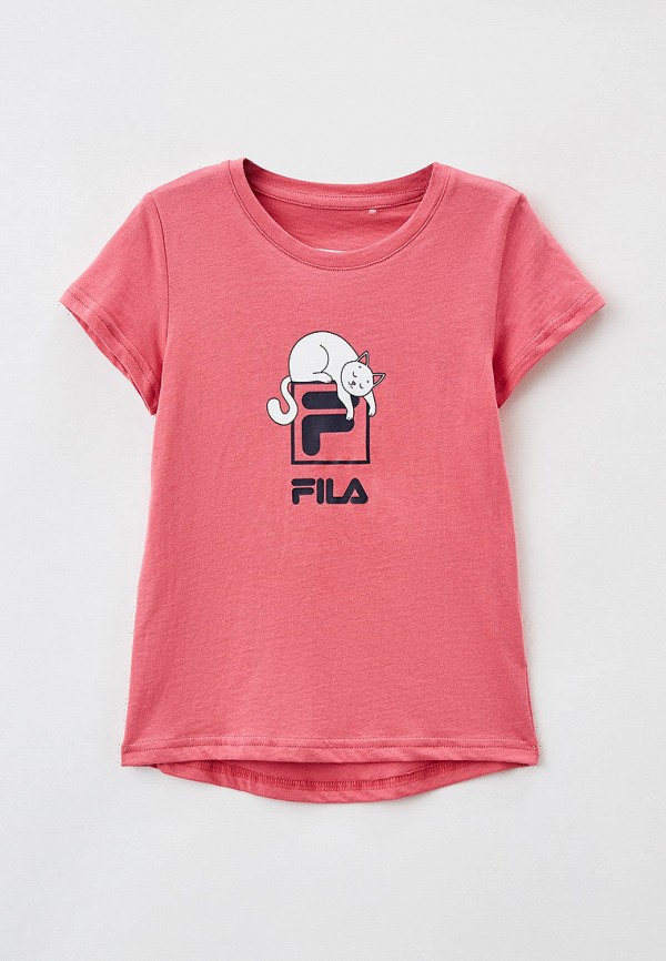 футболка с коротким рукавом fila для девочки, розовая