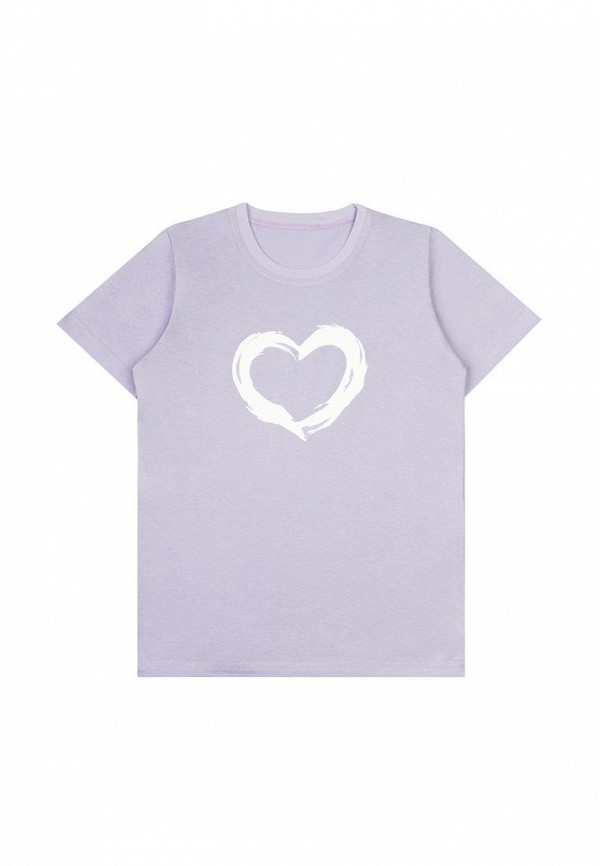футболка с коротким рукавом апрель для девочки, фиолетовая