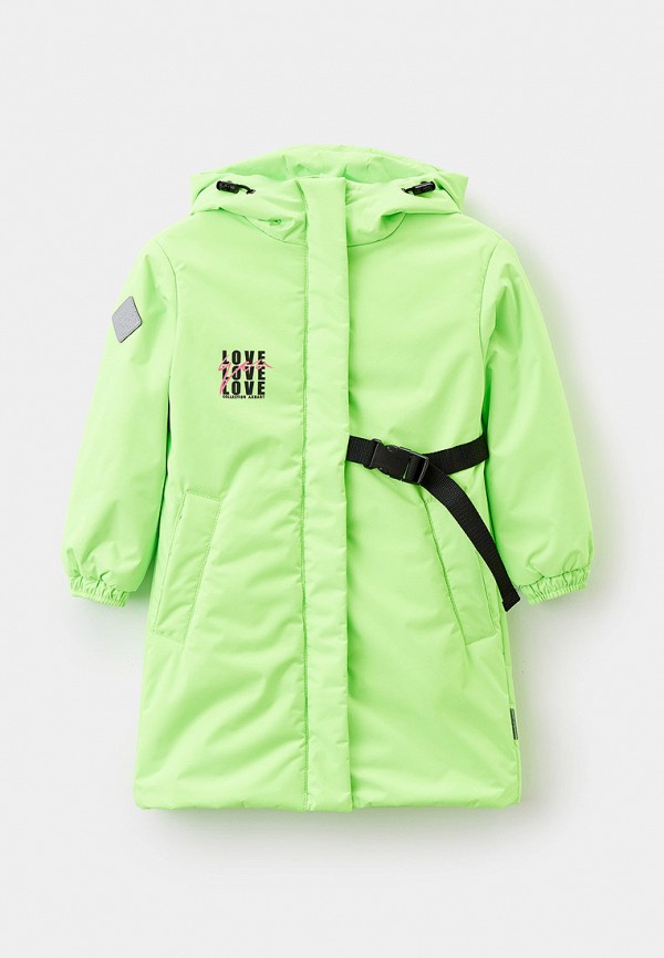 утепленные куртка аксарт для девочки, зеленая