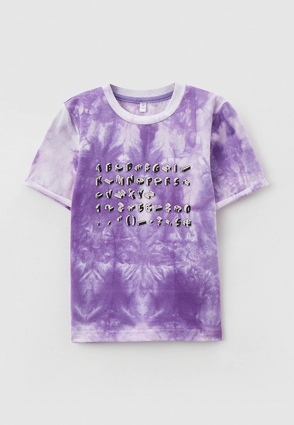 футболка с коротким рукавом осьминожка для девочки, фиолетовая