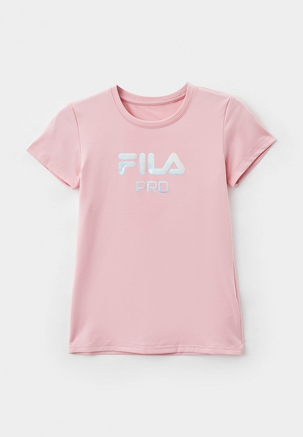 футболка с коротким рукавом fila для девочки, розовая