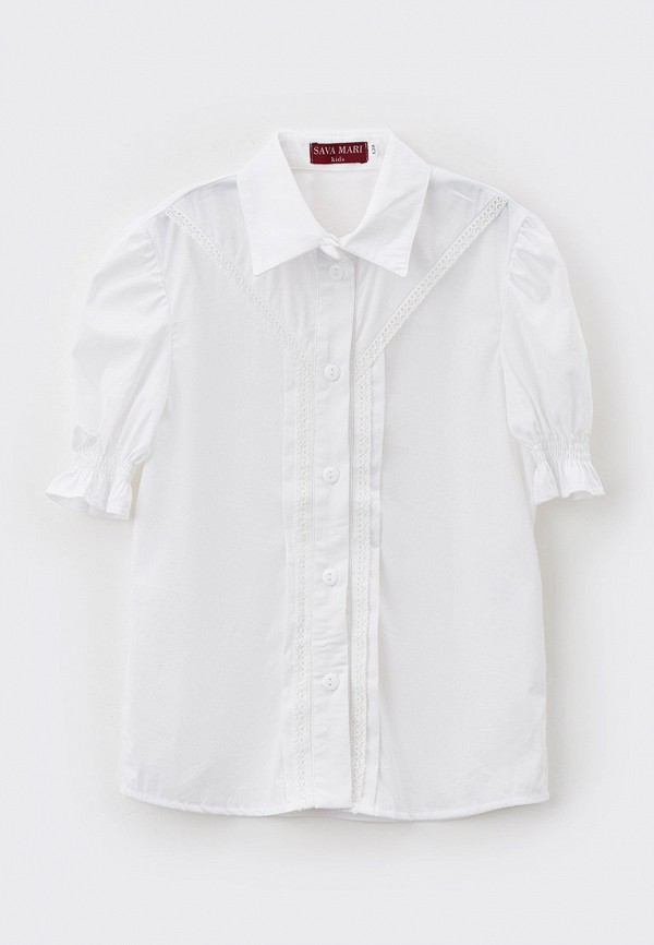 блузка sava mari для девочки, белая