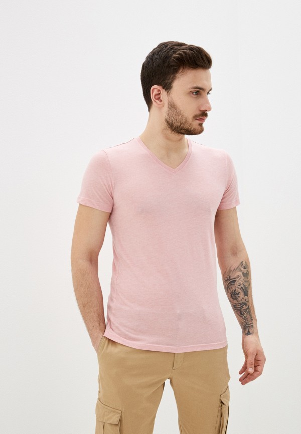 мужская футболка с коротким рукавом colin’s, розовая