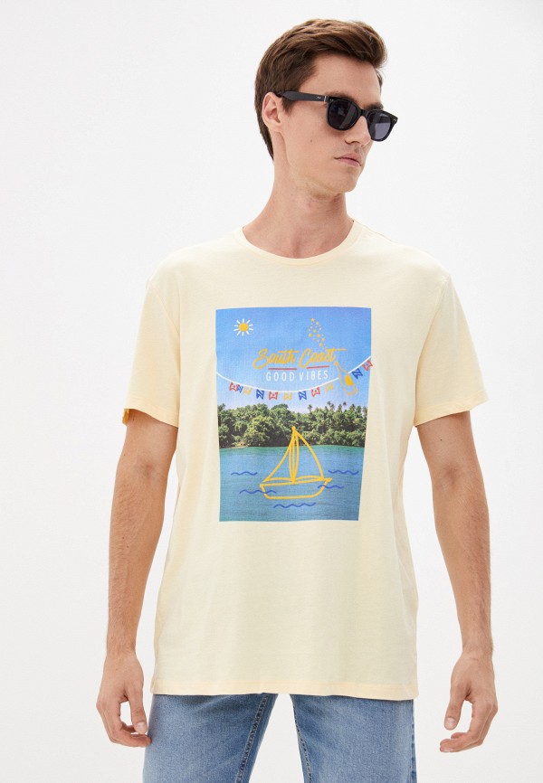 мужская футболка с коротким рукавом colin’s, желтая