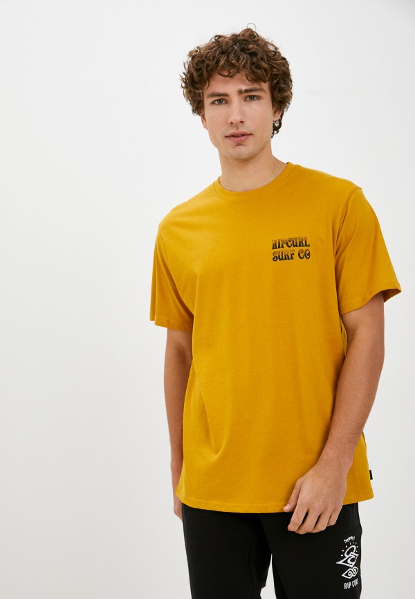мужская футболка с коротким рукавом rip curl, желтая