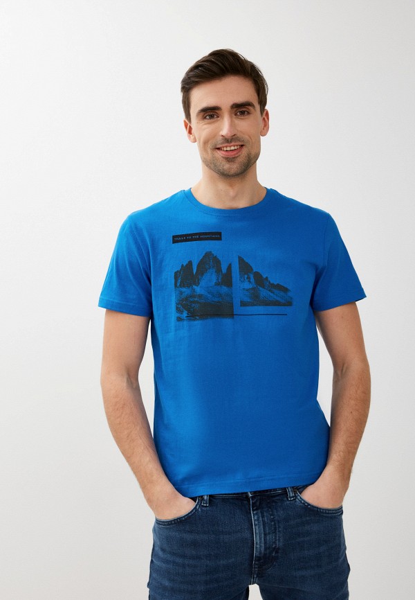 мужская футболка с коротким рукавом baon, синяя