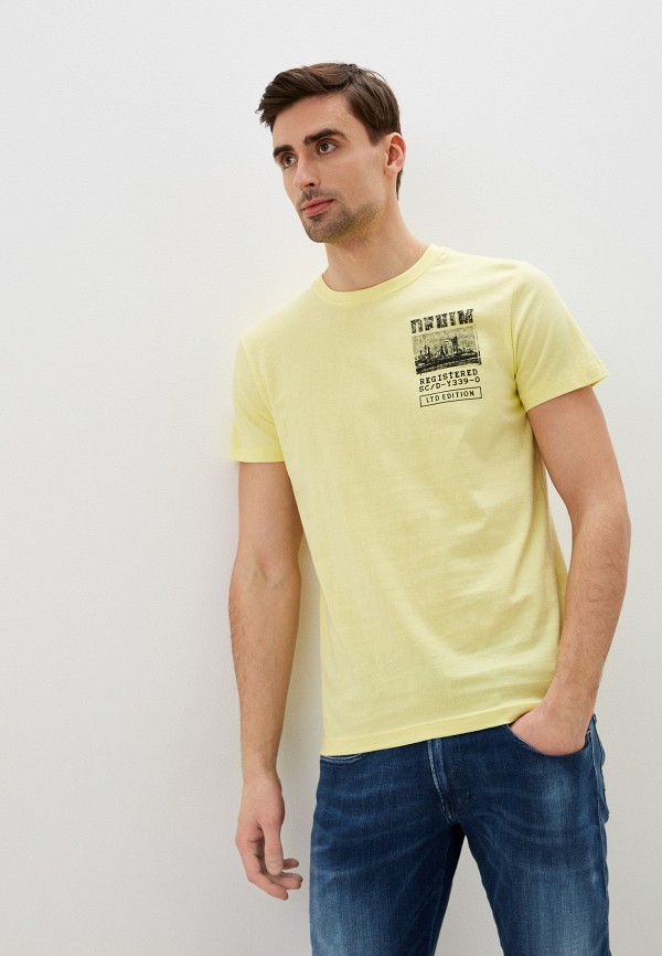 мужская футболка с коротким рукавом baon, желтая