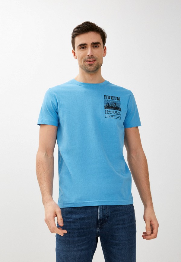 мужская футболка с коротким рукавом baon, голубая