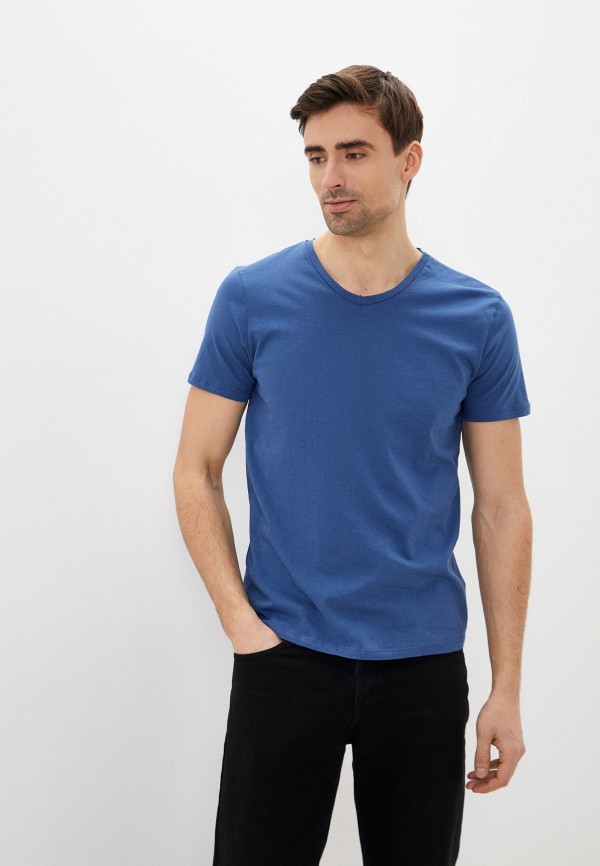мужская футболка с коротким рукавом trendyol, синяя