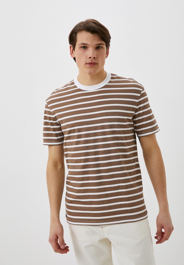 мужская футболка с коротким рукавом mark formelle, коричневая