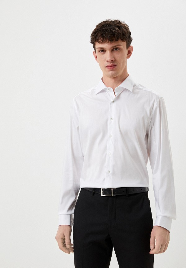 мужская рубашка с длинным рукавом eterna, белая