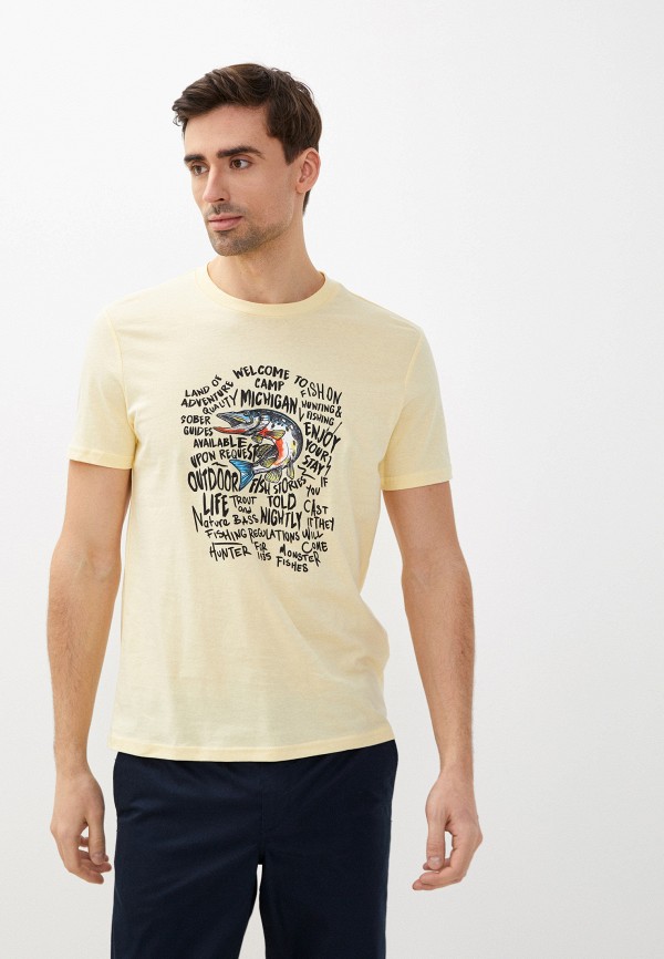 мужская футболка с коротким рукавом colin’s, желтая