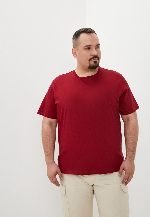 мужская футболка с коротким рукавом fine joyce, бордовая