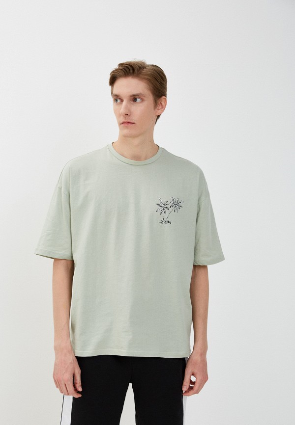 мужская футболка с коротким рукавом trendyol, зеленая
