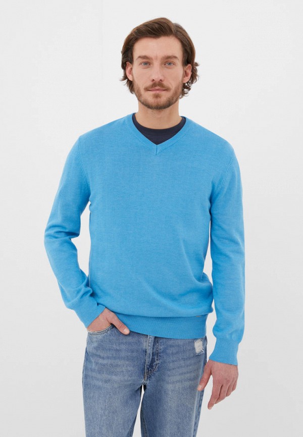 мужской пуловер finn flare, голубой