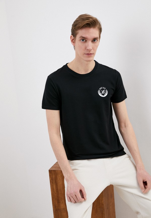 мужская футболка с коротким рукавом jst, черная