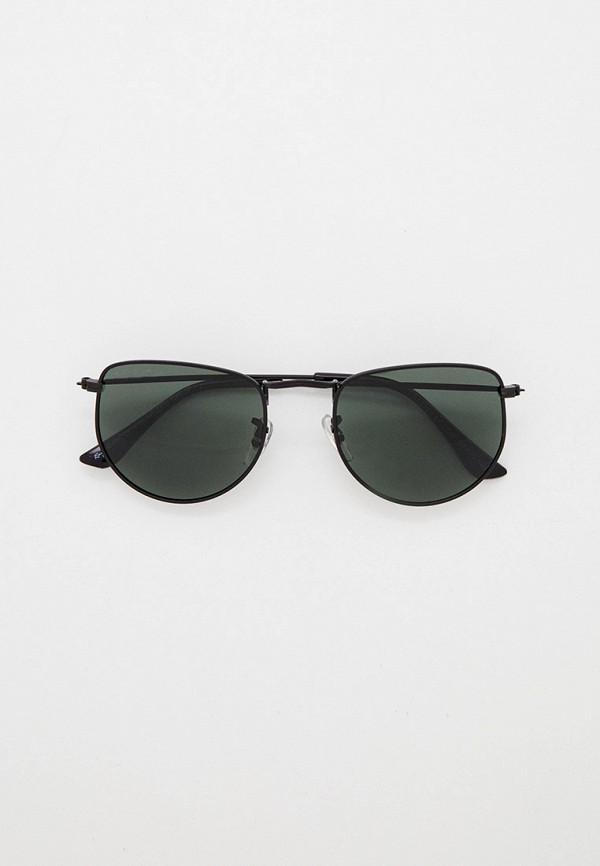 мужские круглые солнцезащитные очки ray flector, черные