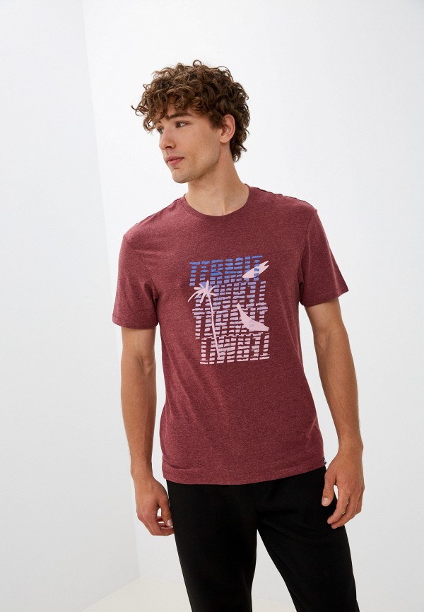 мужская футболка с коротким рукавом termit, бордовая