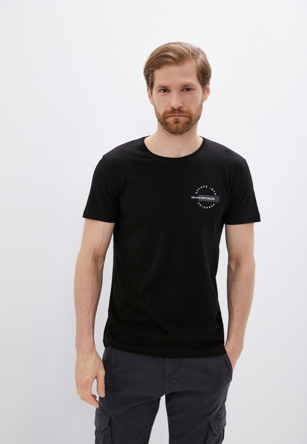 мужская футболка с коротким рукавом tom tailor, черная