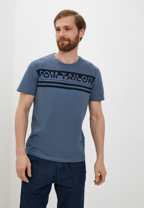 мужская футболка с коротким рукавом tom tailor, синяя