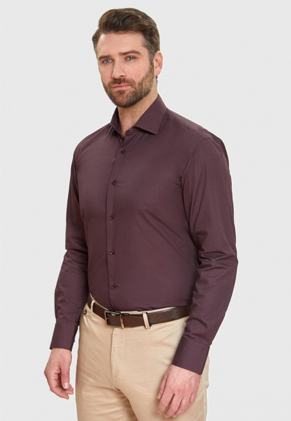 мужская рубашка с длинным рукавом kanzler, коричневая