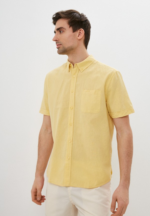 мужская рубашка с коротким рукавом baon, желтая