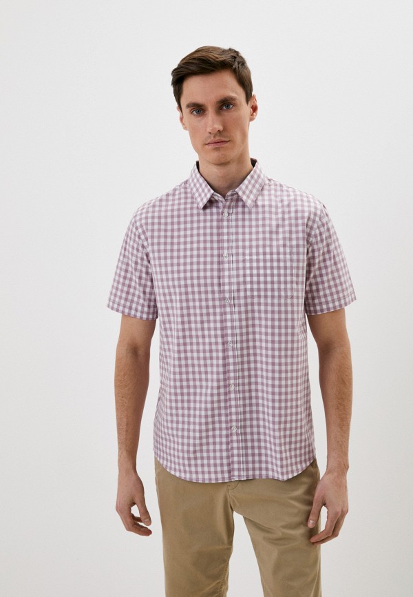 мужская рубашка с коротким рукавом baon, розовая