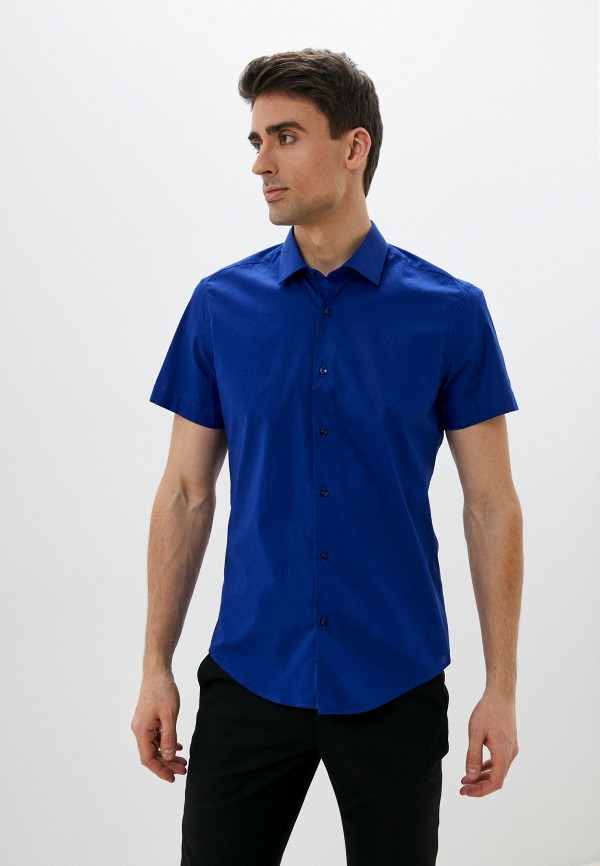 мужская рубашка с длинным рукавом bawer, синяя