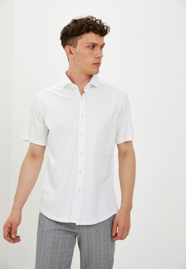 мужская рубашка с коротким рукавом eterna, белая