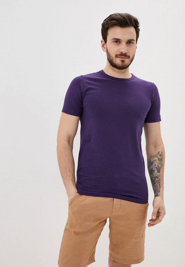 мужская футболка с коротким рукавом opium, фиолетовая