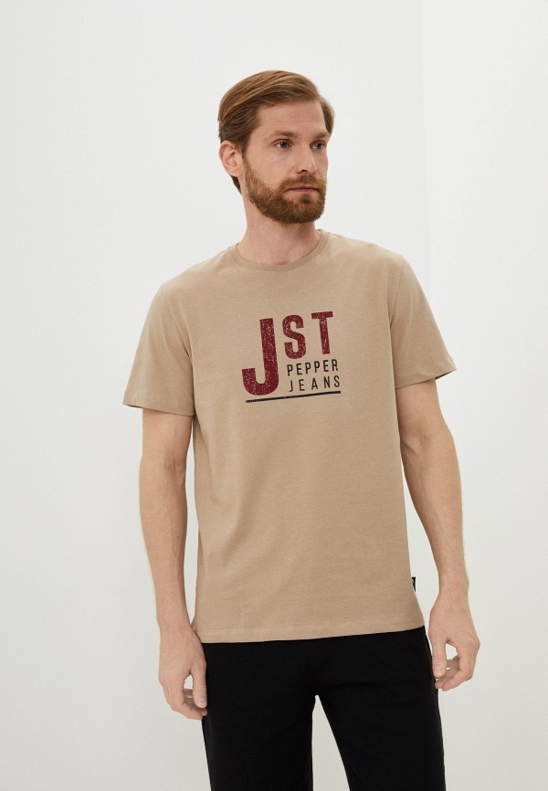 мужская футболка с коротким рукавом jst, бежевая