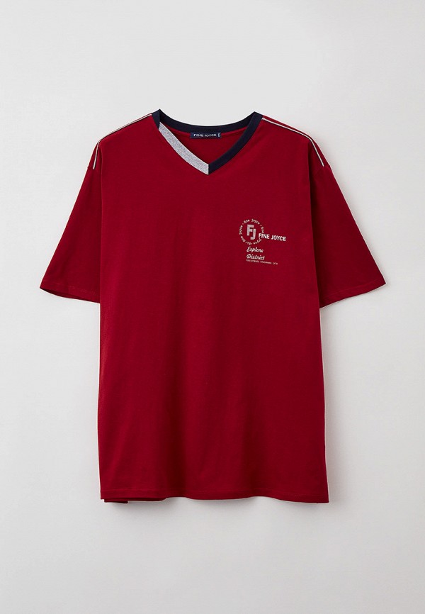 мужская футболка с коротким рукавом fine joyce, бордовая