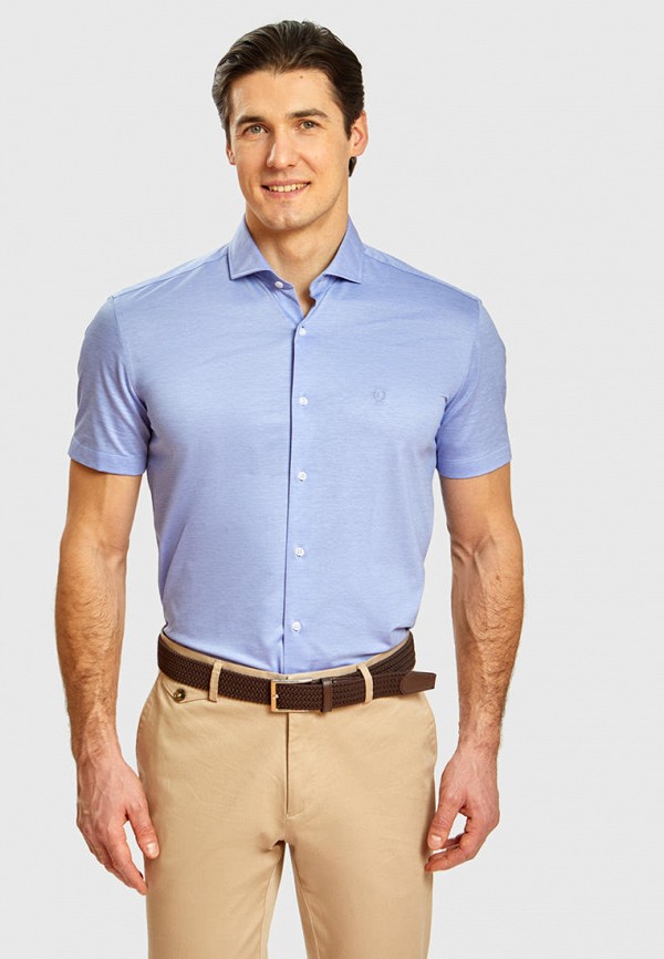мужская рубашка с коротким рукавом kanzler, голубая
