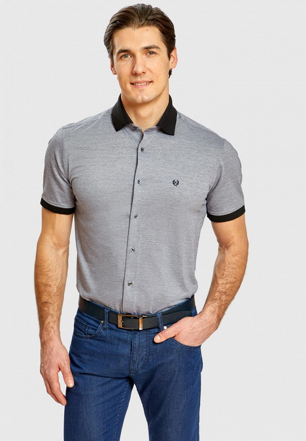 мужская рубашка с коротким рукавом kanzler, серая