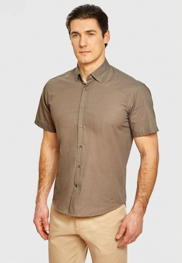 мужская рубашка с коротким рукавом kanzler, коричневая