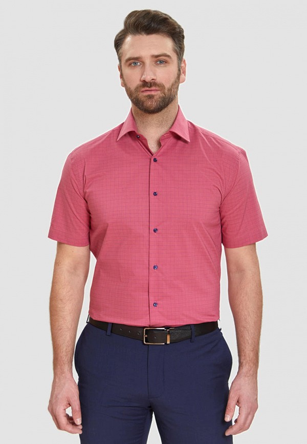 мужская рубашка с коротким рукавом kanzler, розовая