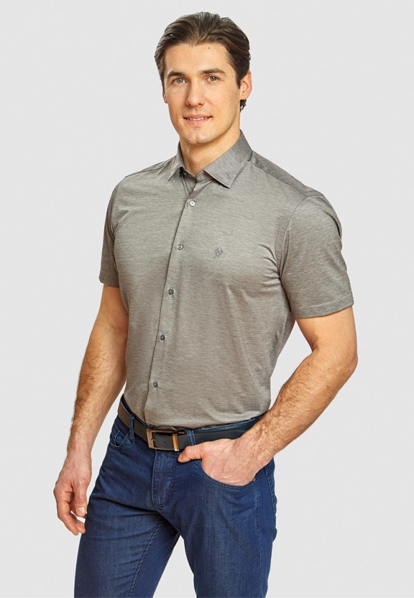мужская рубашка с коротким рукавом kanzler, серая