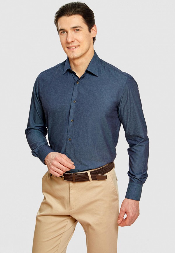 мужская рубашка с длинным рукавом kanzler, синяя